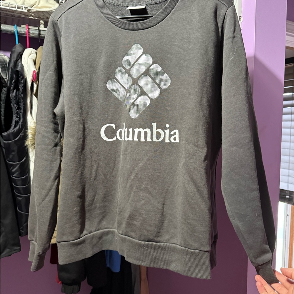 Columbia Charcoal Crewneck Sweatshirt with Camo Logo
